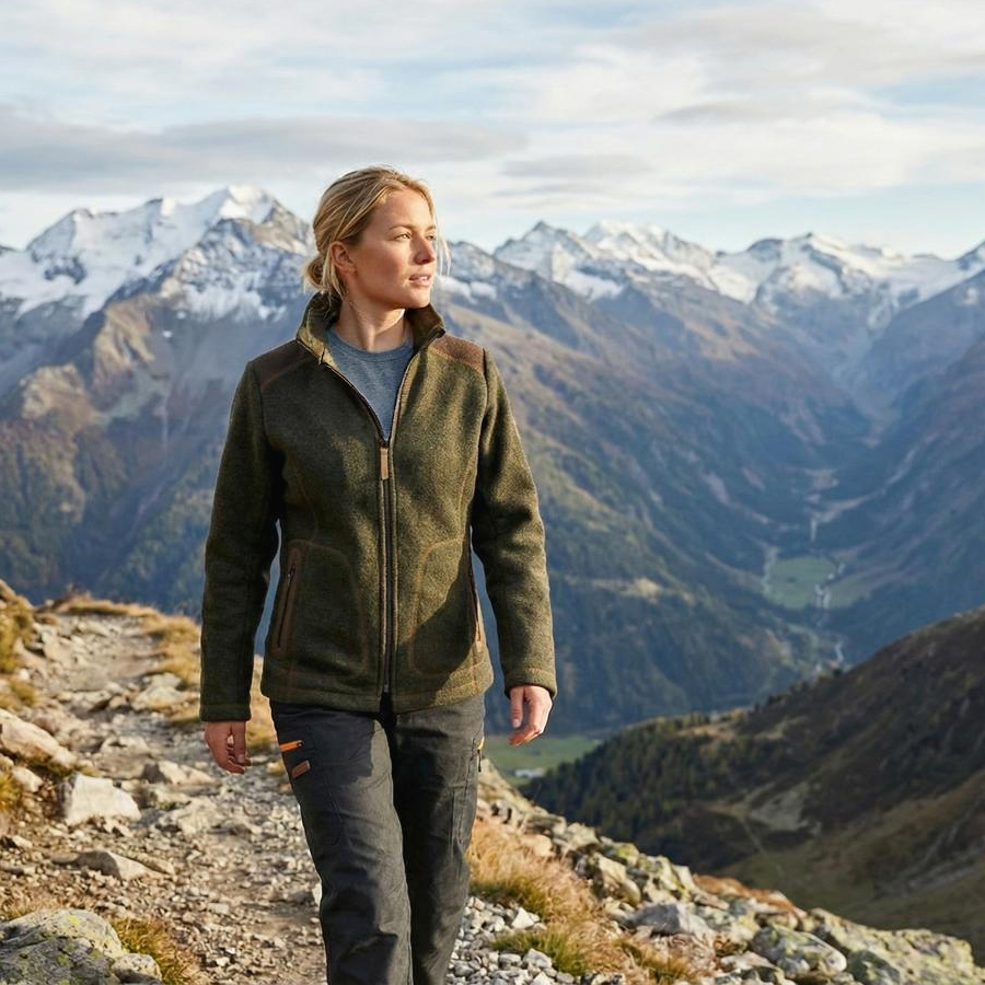 Loden-Fleecejacke "Adele" - moosgrün