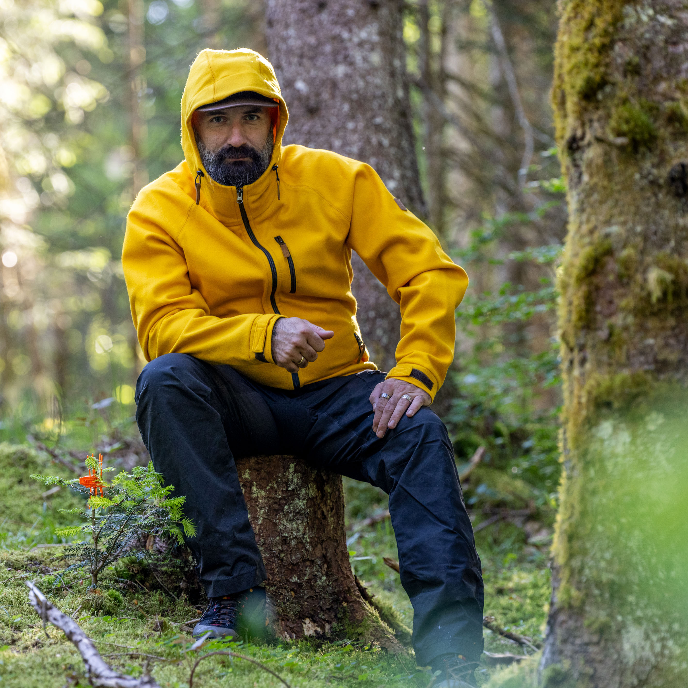 Herrenjacke "Kapuzenraudi" - Gelb