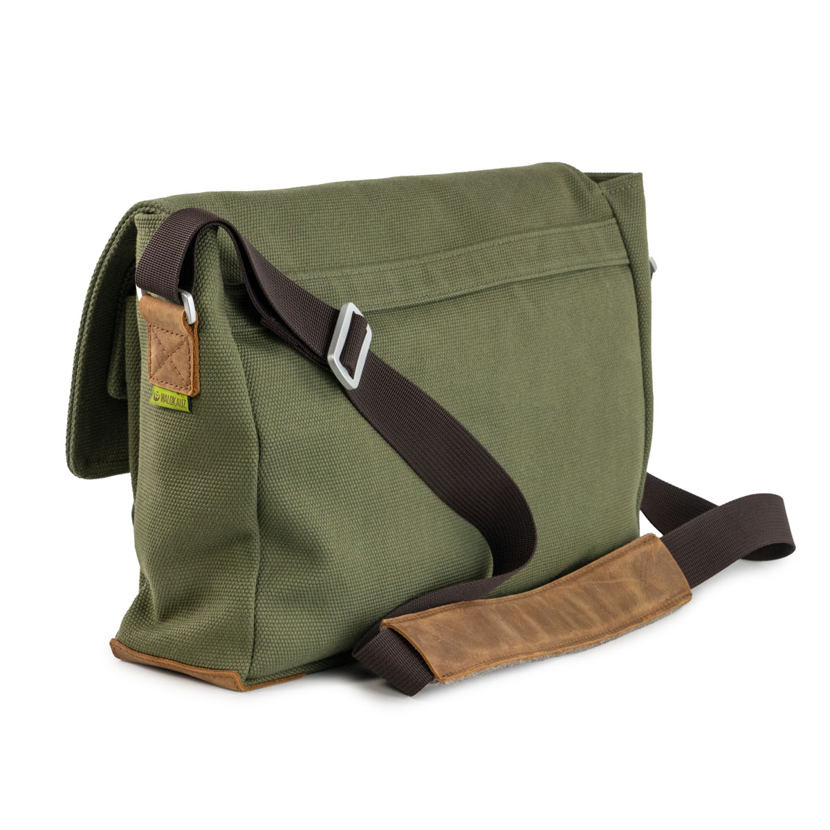 Safari bag in canvas and nubuck leather - olive