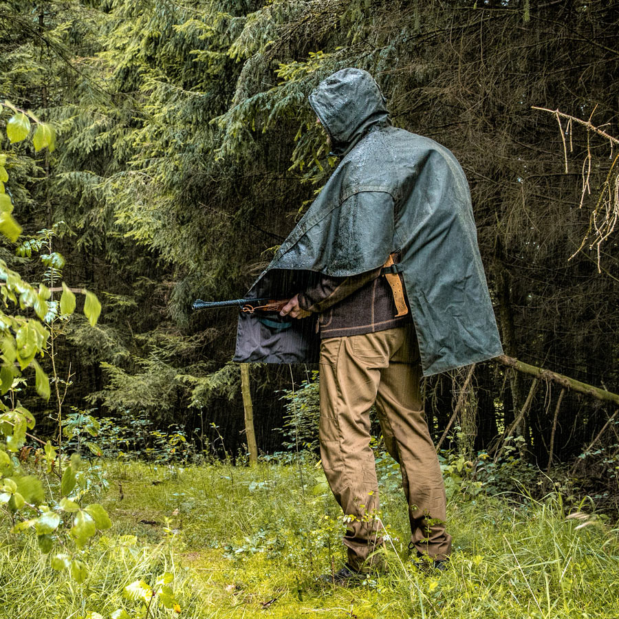 Regencape "Wassermann" aus Waxcotton - oliv