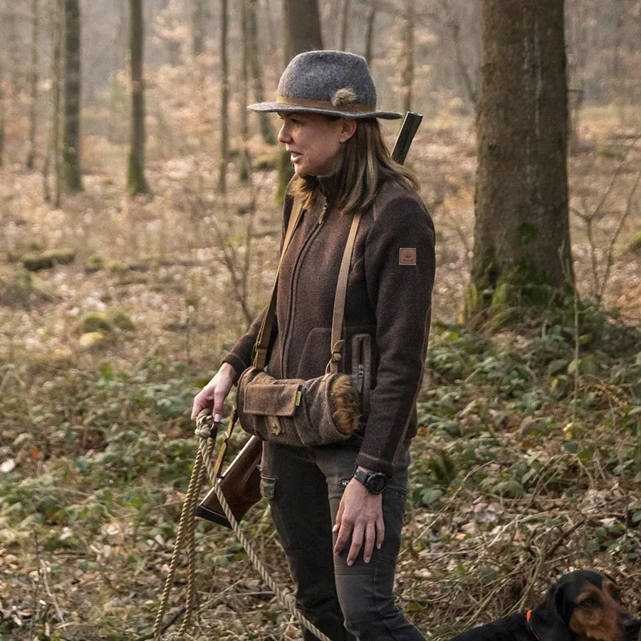 Loden-Fleecejacke "Adele" - dunkelbraun