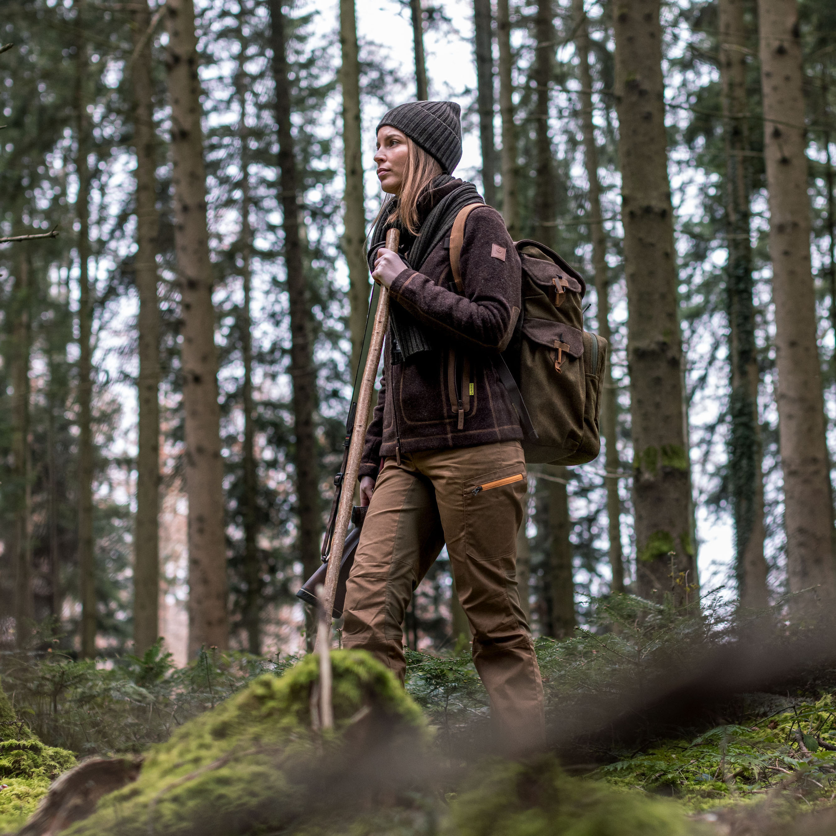 Loden-Fleecejacke "Adele" - dunkelbraun