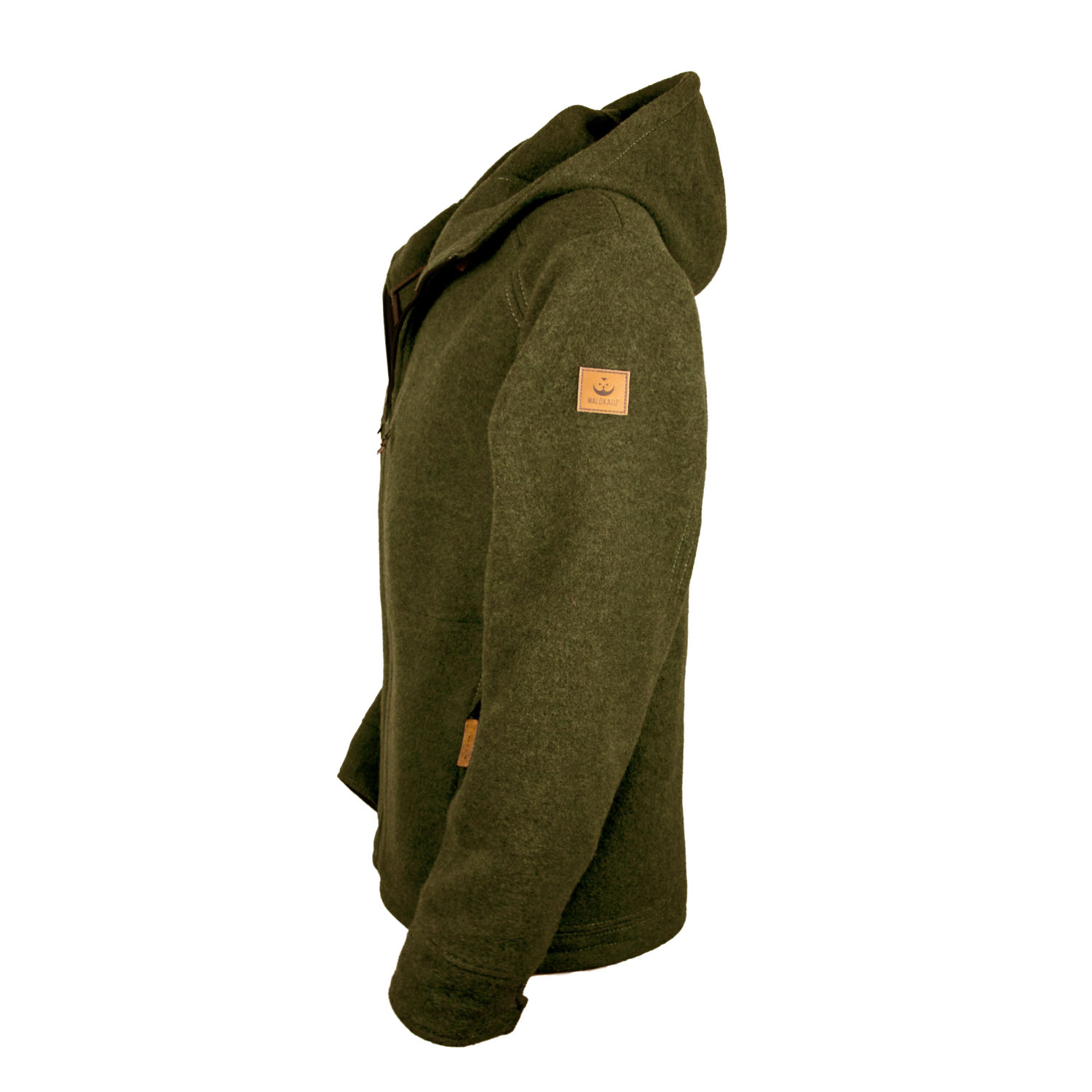Lodenfleece-Hoodie "Kapuzenhuber" - Moosgrün