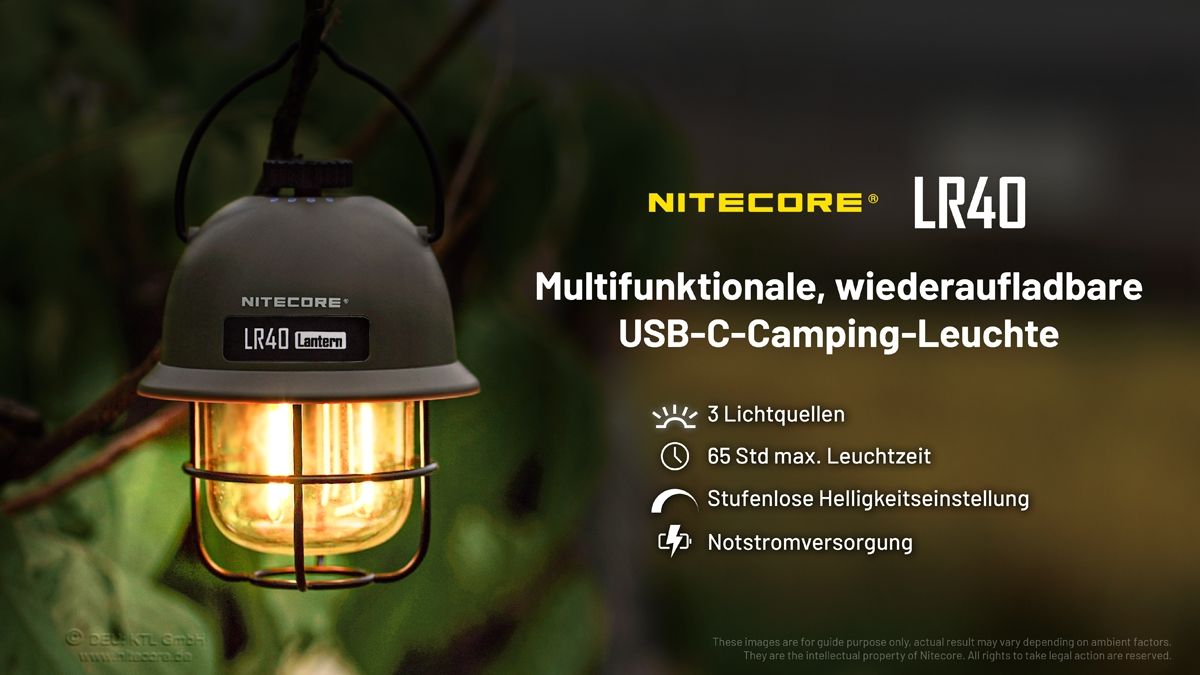 Nitecore Camp Light LR40 Olivgrün