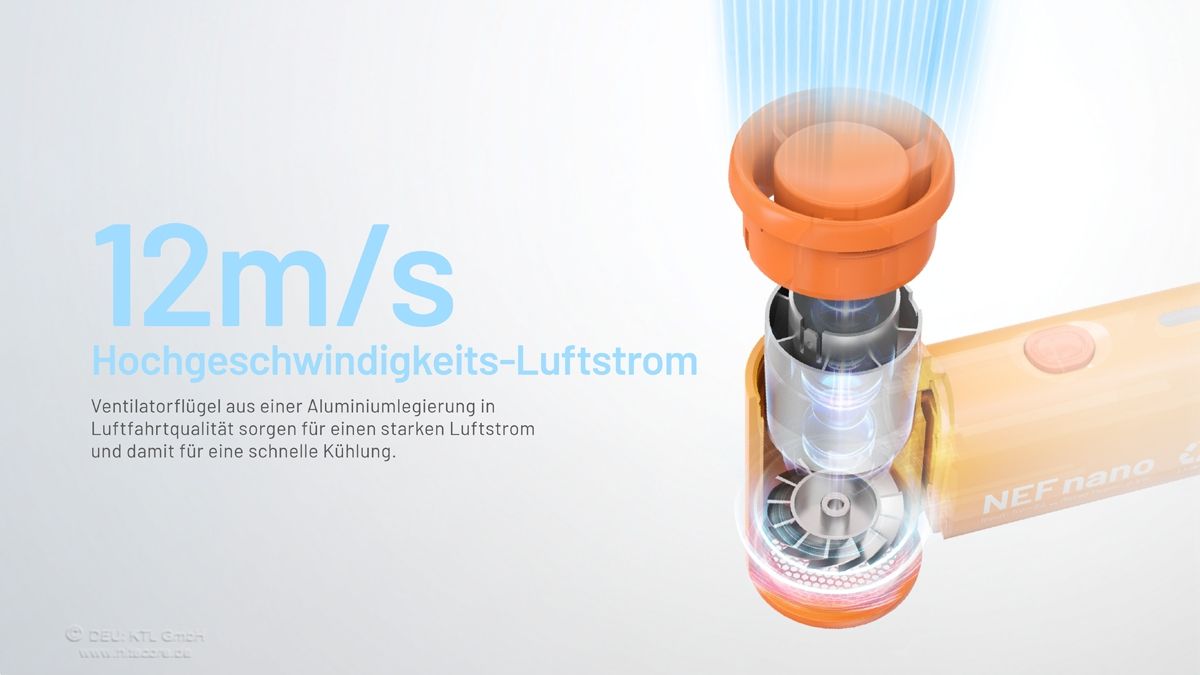 Mini-Handventilator NEF Nano, grau