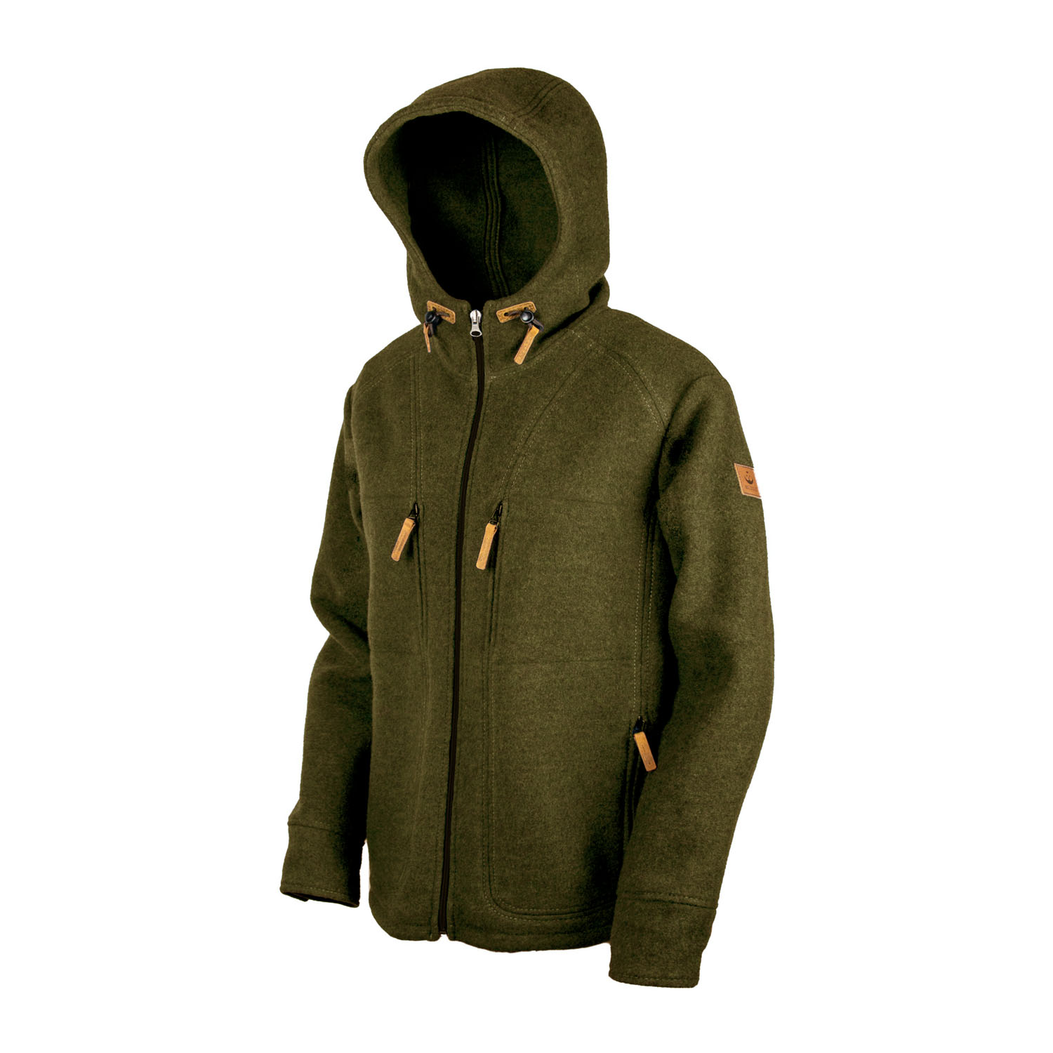 Lodenfleece-Hoodie "Kapuzenhuber" - Moosgrün