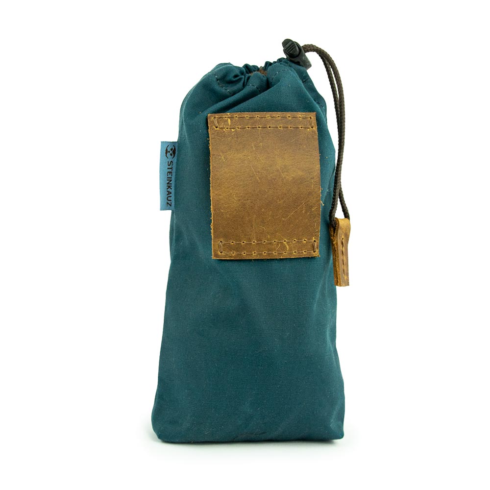 Modulus® Flaschenbeutel - Waxed Cotton Petrolblau