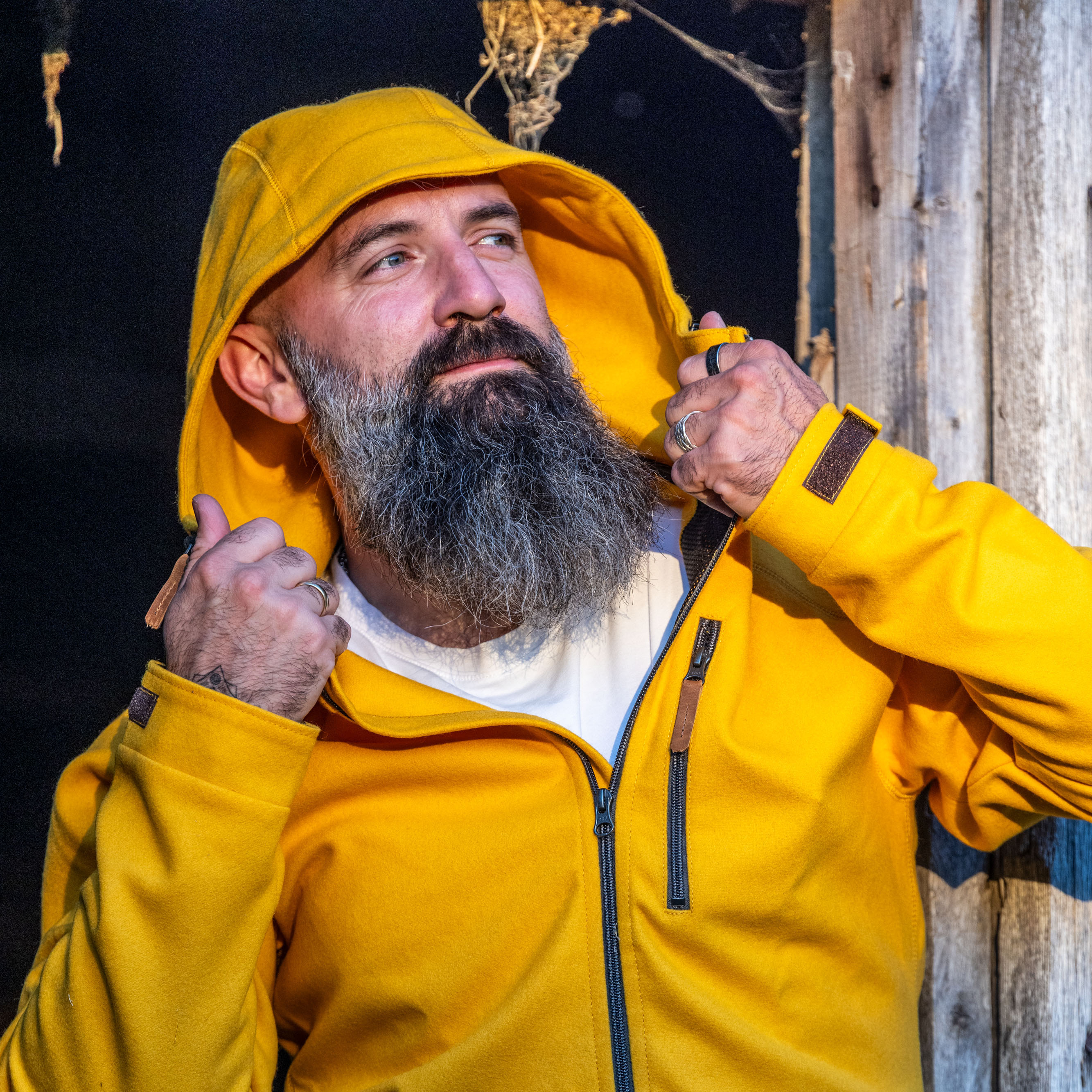 Herrenjacke "Kapuzenraudi" - Gelb