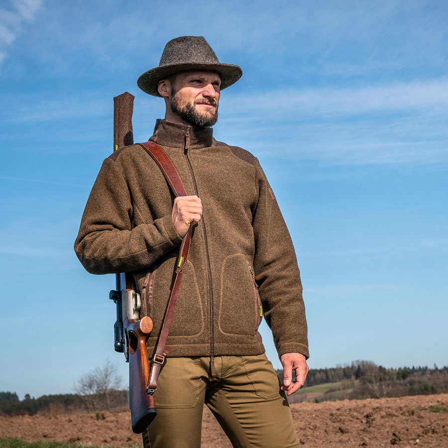 Loden-Fleecejacke "Urs" - cappuccino