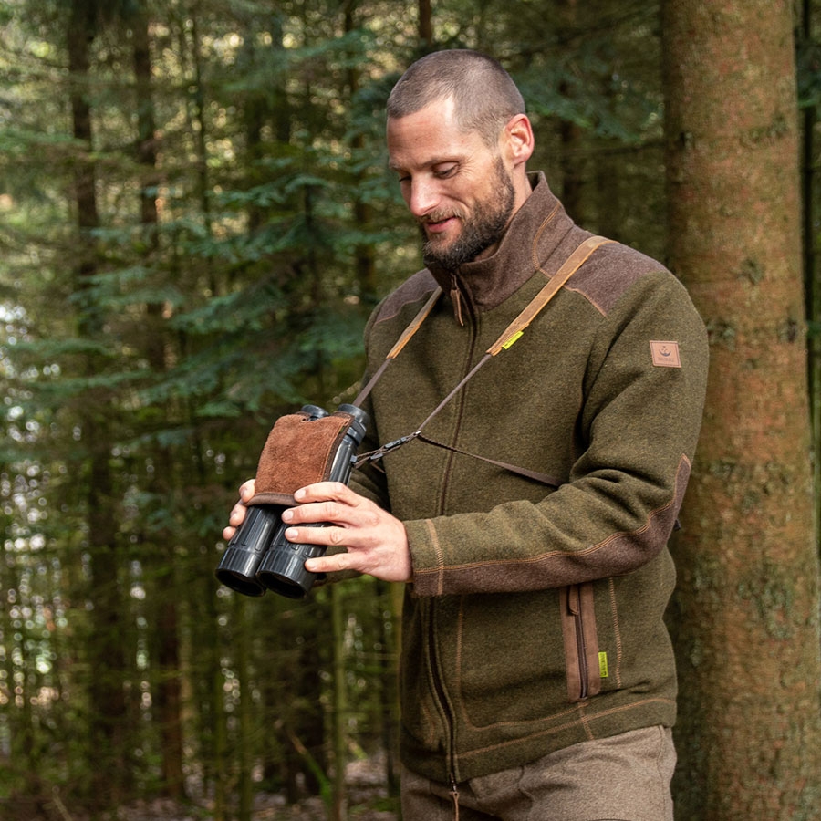 Loden-Fleecejacke "Urs" - moosgrün