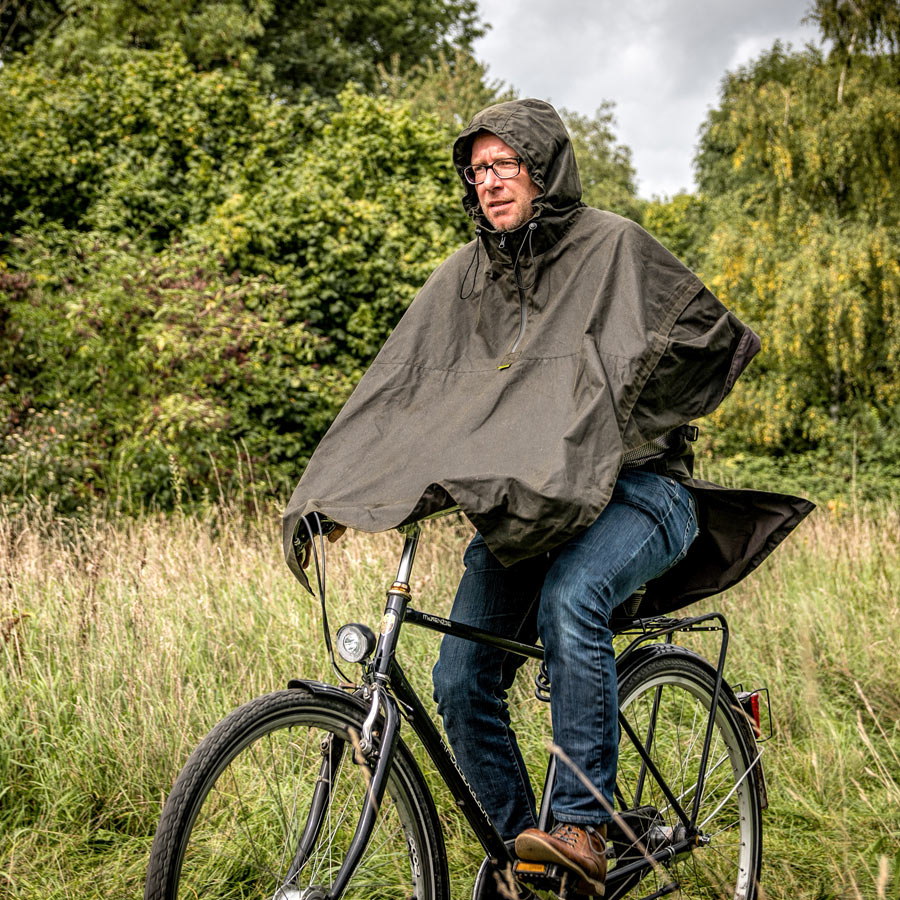 Regencape "Wassermann" aus Waxcotton - oliv