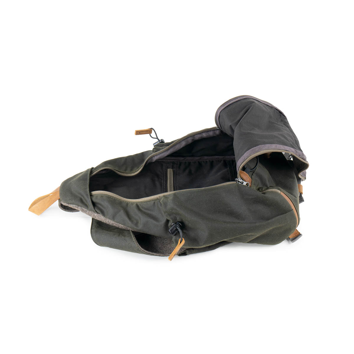 STEINKAUZ-Schultertasche "Querkopf" Waxed Cotton - Oliv
