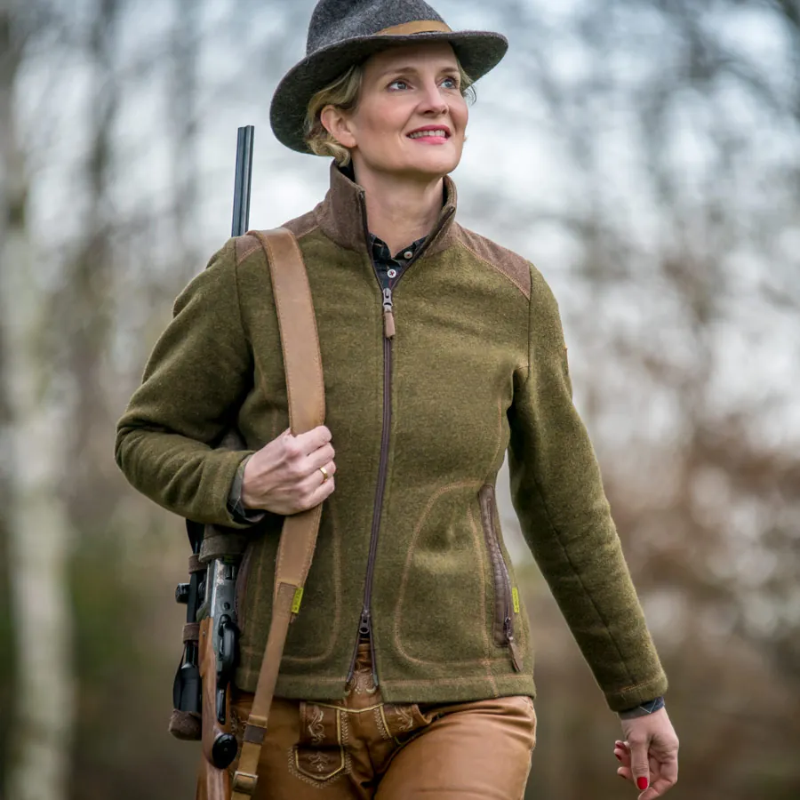 Loden-Fleecejacke "Adele" - moosgrün