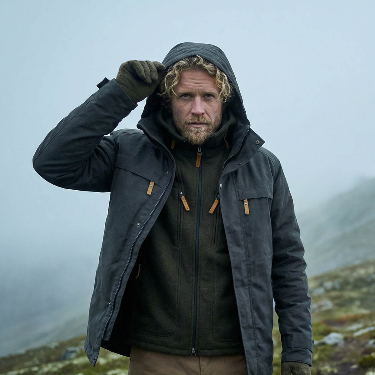 STEINKAUZ Outdoorjacke "Windfang" Anthrazit