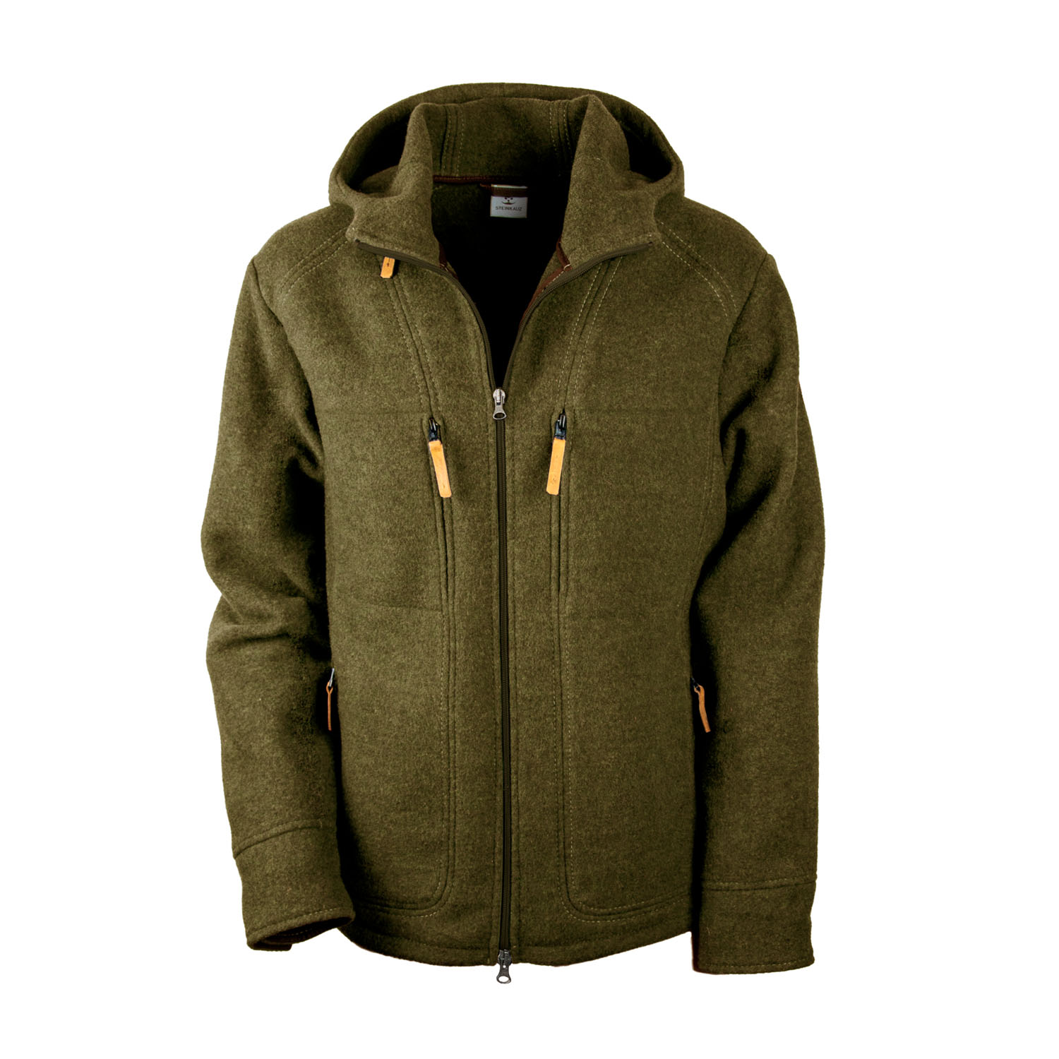 Lodenfleece-Hoodie "Kapuzenhuber" - Moosgrün