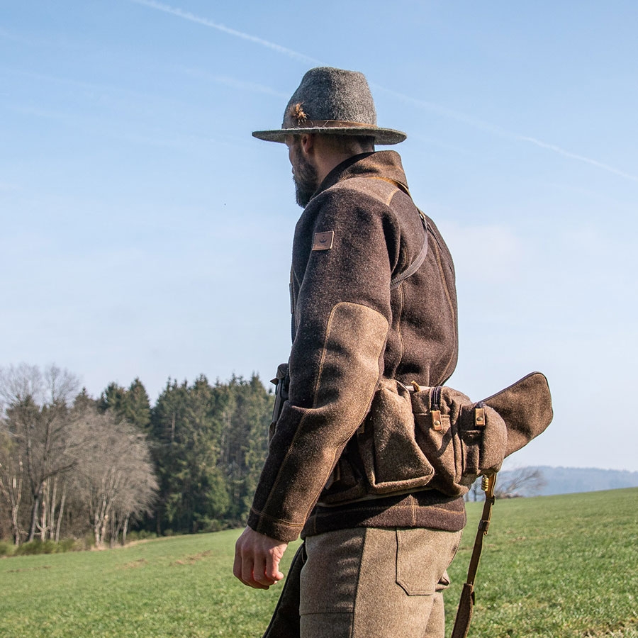 Loden-Fleecejacke "Urs" - dunkelbraun